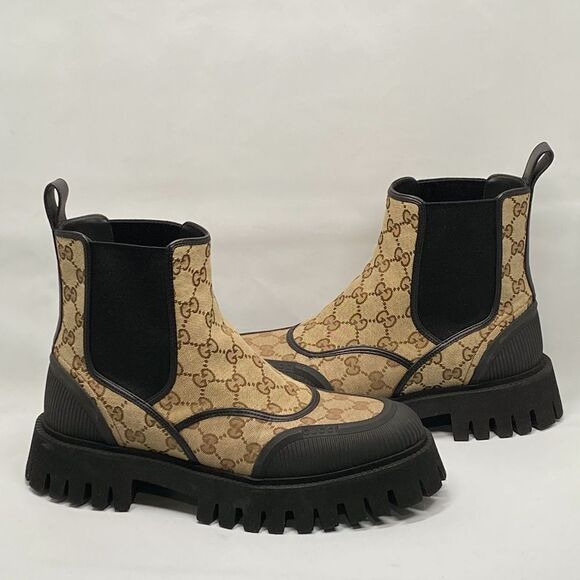 Gucci Men's Novo GG Canvas Chelsea Boots size 8/us size 9 - Picture 9 of 14